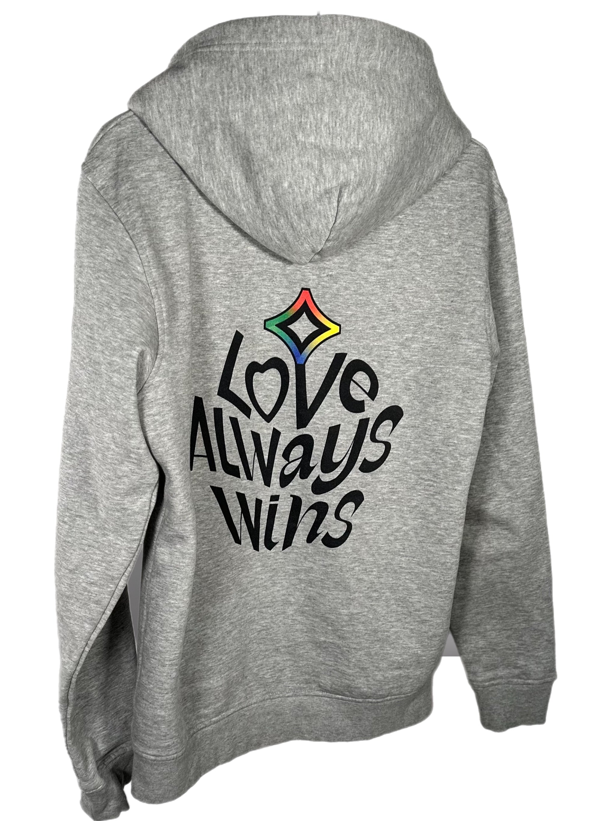 SPORT GREY "LOVE ALWAYS WINS" FULL ZIP HOODIE