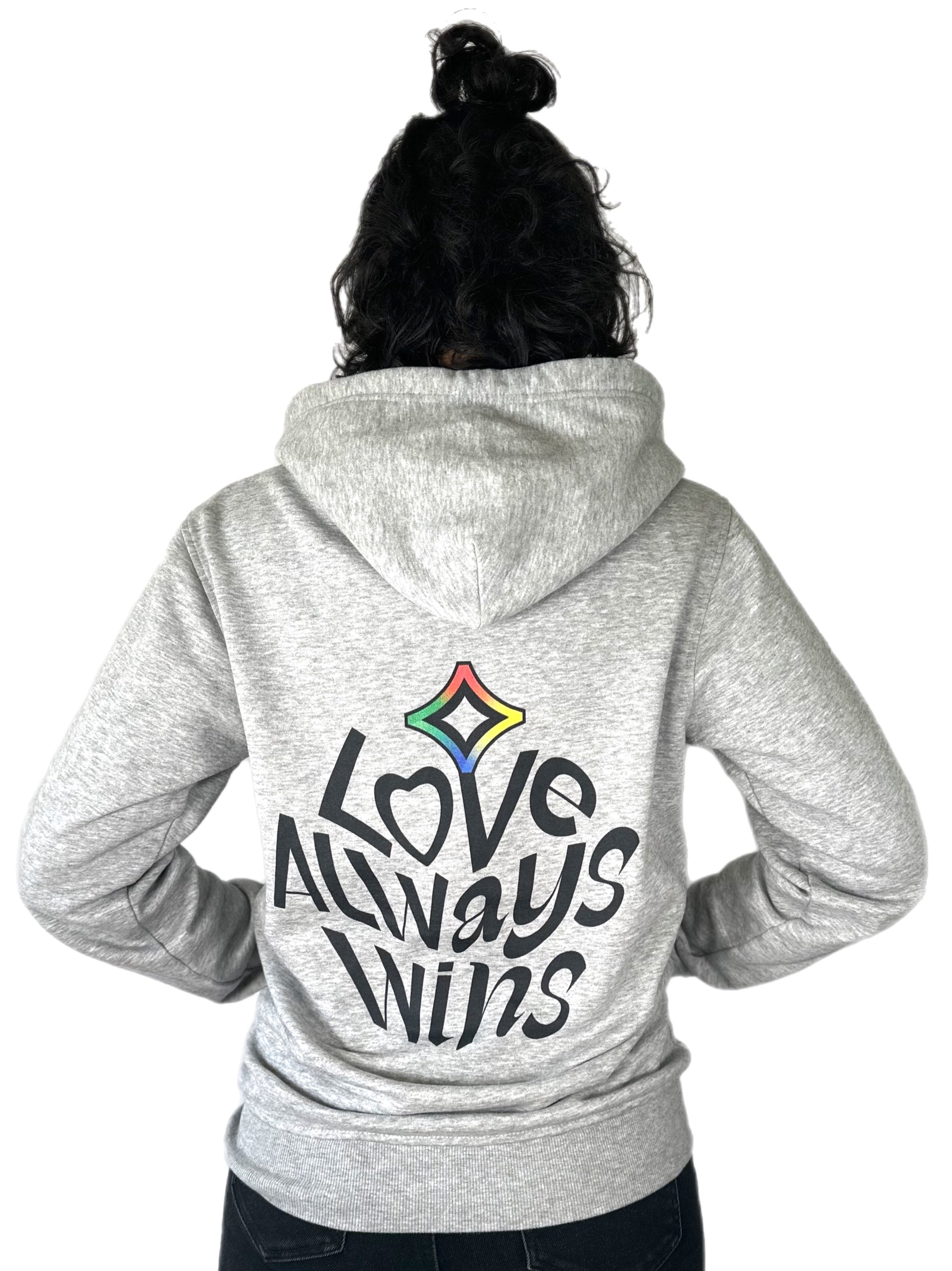 SPORT GREY "LOVE ALWAYS WINS" FULL ZIP HOODIE