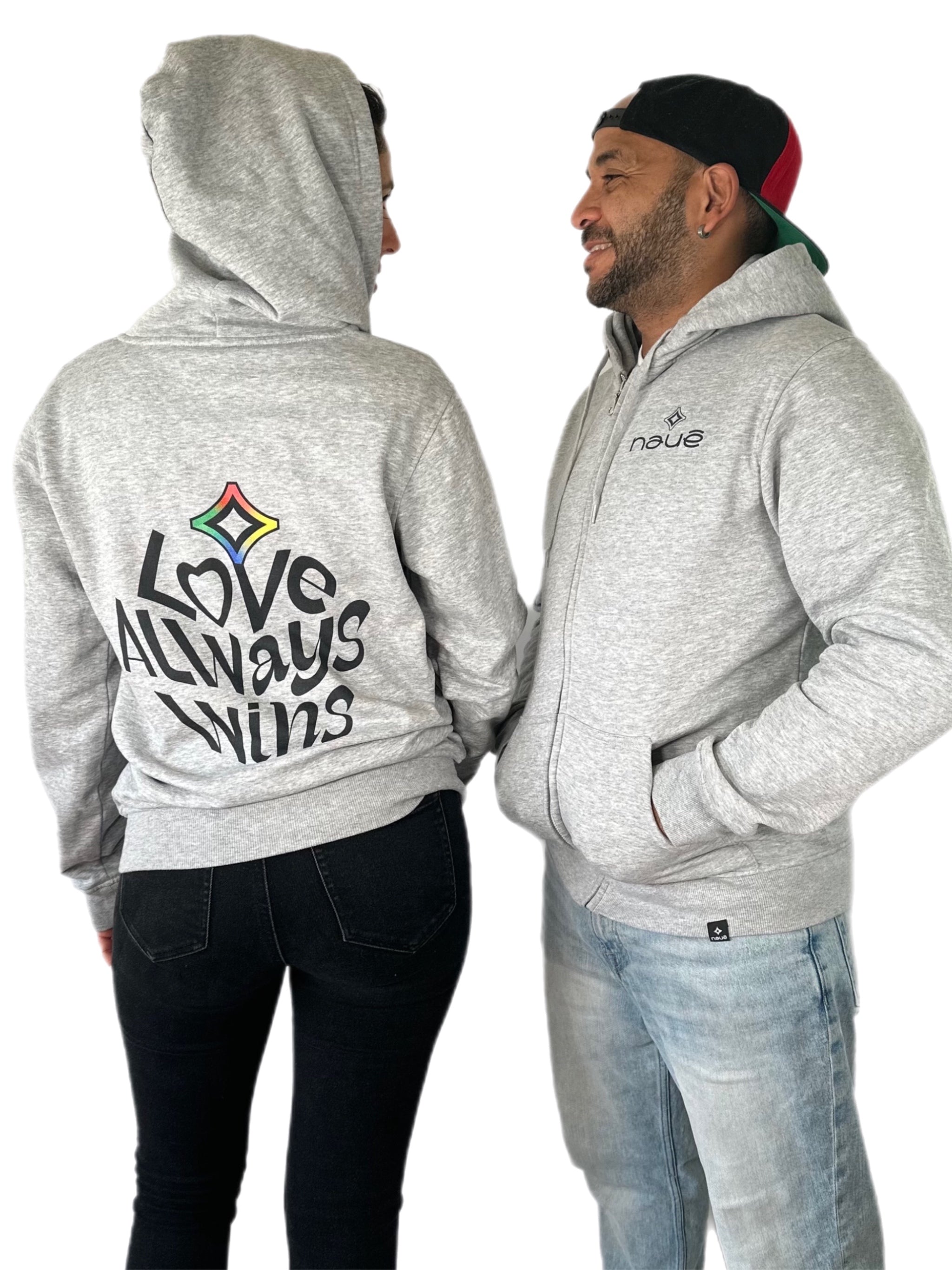 SPORT GREY "LOVE ALWAYS WINS" FULL ZIP HOODIE