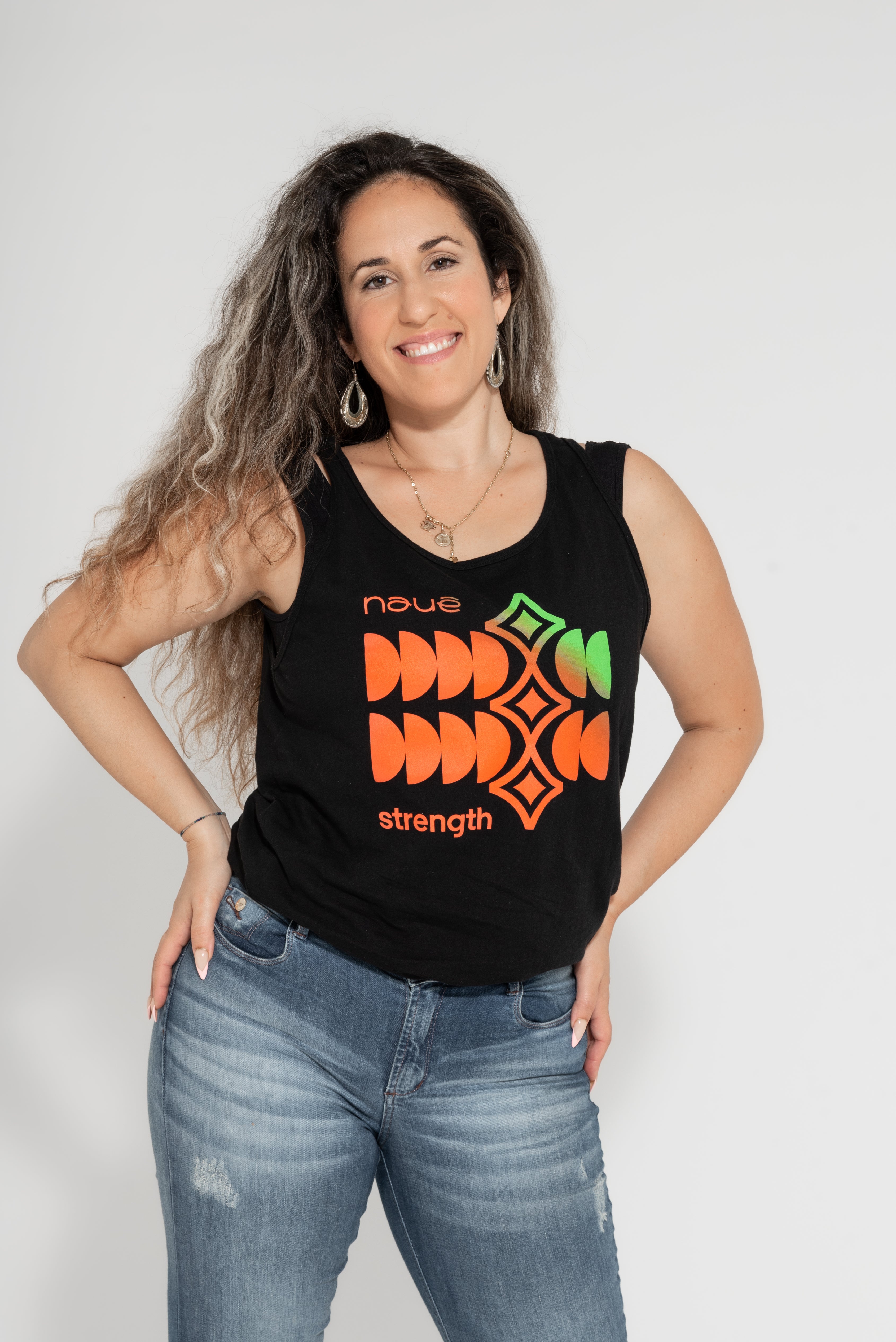 BLACK “STRENGTH” JERSEY TANK