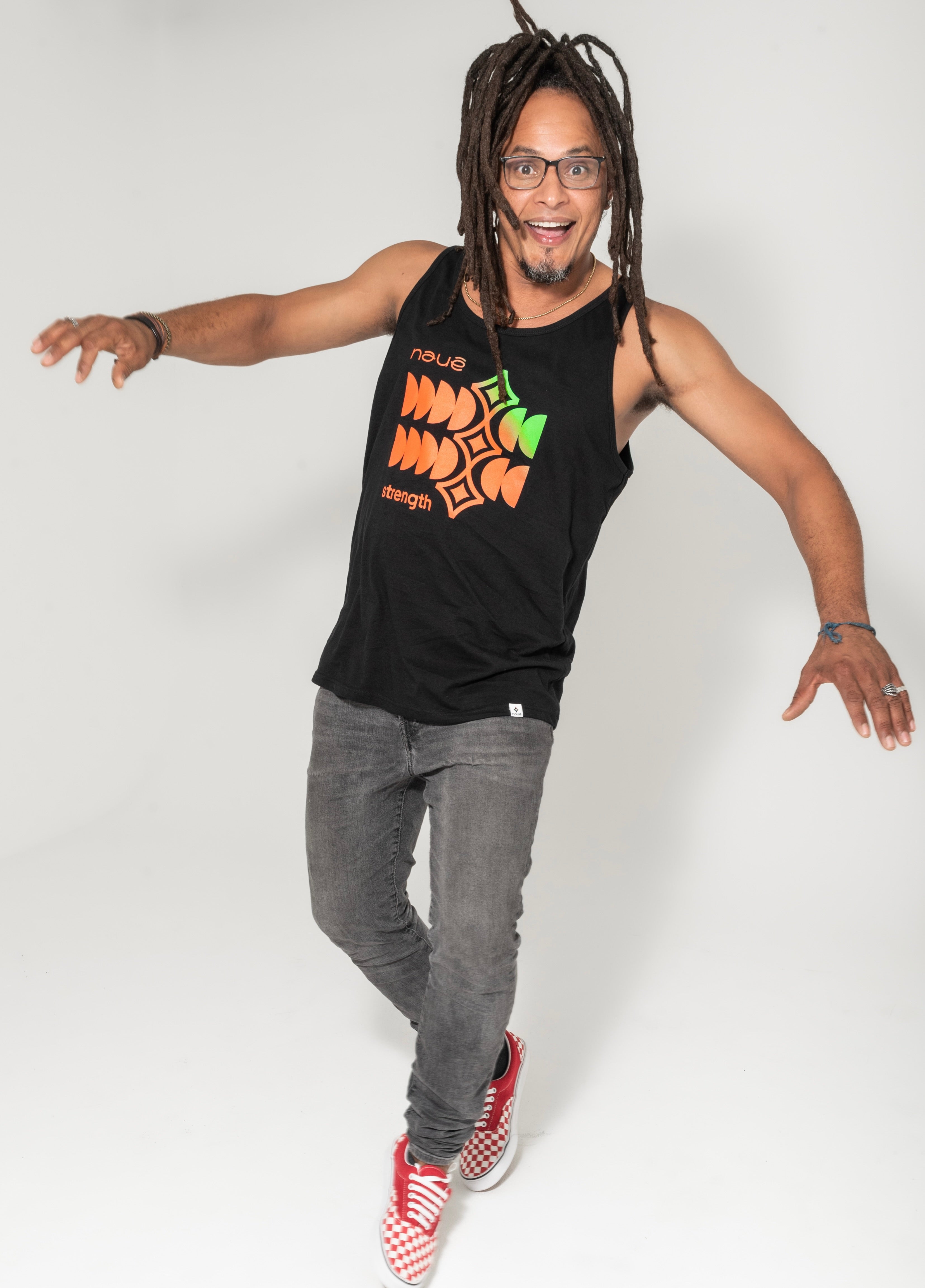 BLACK “STRENGTH” JERSEY TANK